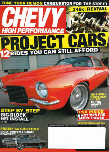 CHEVY HIGH PERFORMANCE 2009 JULY - PROJECT CARS, LSX, 468CI '71 SS, '66 SHOEBOX
